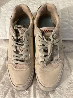 Neutral Beige Lace-Up Women’s Sneakers